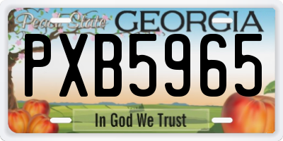GA license plate PXB5965