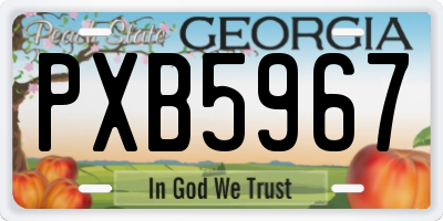 GA license plate PXB5967