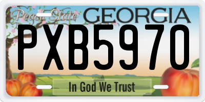 GA license plate PXB5970