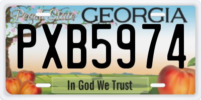 GA license plate PXB5974