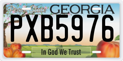 GA license plate PXB5976