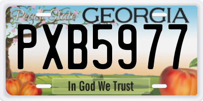 GA license plate PXB5977