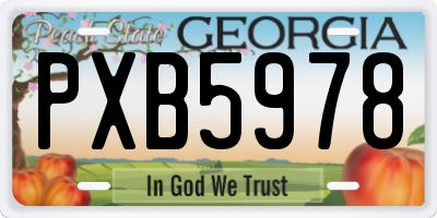 GA license plate PXB5978