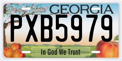 GA license plate PXB5979