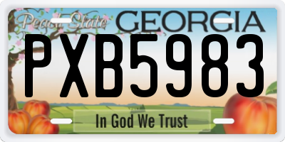 GA license plate PXB5983