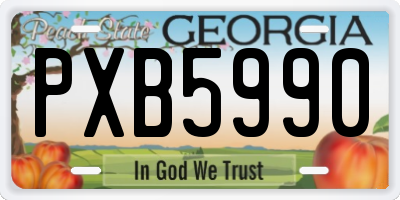 GA license plate PXB5990