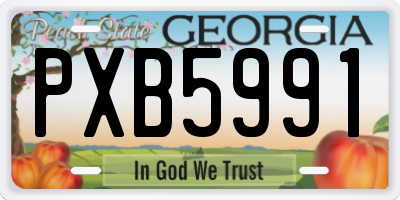 GA license plate PXB5991