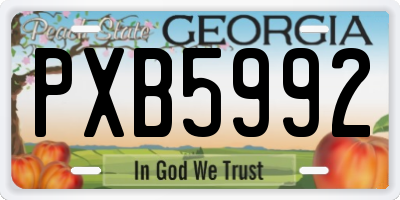 GA license plate PXB5992
