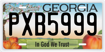 GA license plate PXB5999