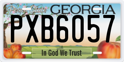 GA license plate PXB6057