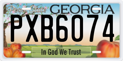 GA license plate PXB6074