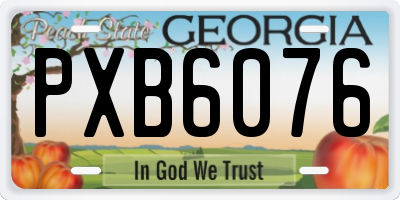 GA license plate PXB6076