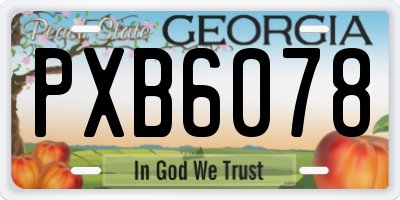 GA license plate PXB6078