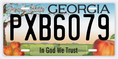 GA license plate PXB6079