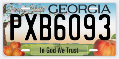 GA license plate PXB6093