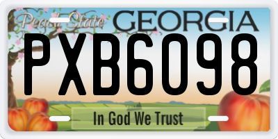 GA license plate PXB6098