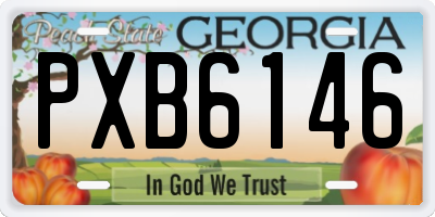 GA license plate PXB6146