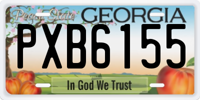GA license plate PXB6155