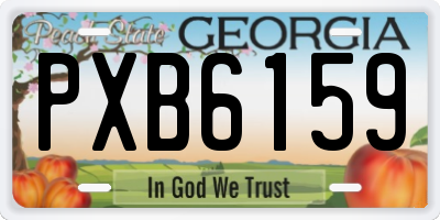 GA license plate PXB6159