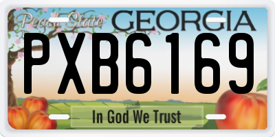 GA license plate PXB6169