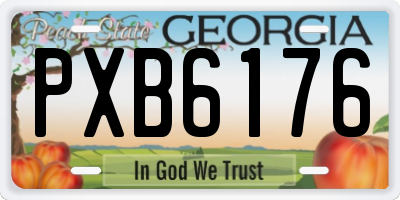 GA license plate PXB6176