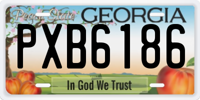 GA license plate PXB6186