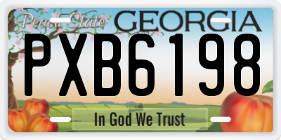 GA license plate PXB6198