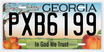 GA license plate PXB6199