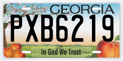 GA license plate PXB6219