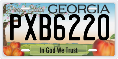 GA license plate PXB6220