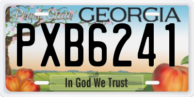 GA license plate PXB6241