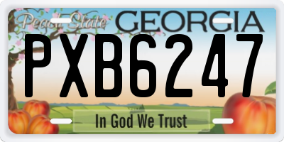 GA license plate PXB6247