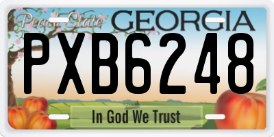 GA license plate PXB6248
