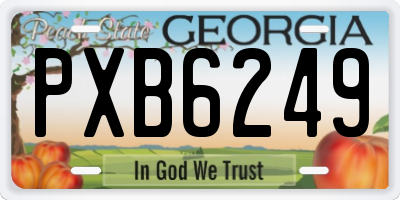 GA license plate PXB6249