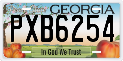GA license plate PXB6254