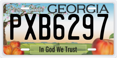 GA license plate PXB6297