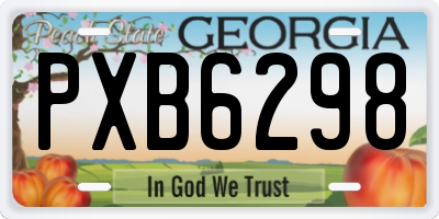 GA license plate PXB6298