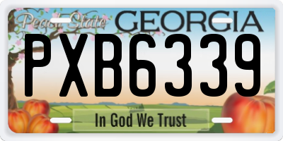GA license plate PXB6339