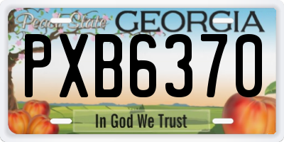 GA license plate PXB6370