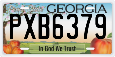GA license plate PXB6379