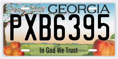 GA license plate PXB6395