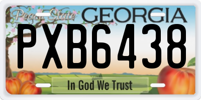 GA license plate PXB6438