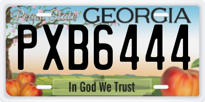 GA license plate PXB6444