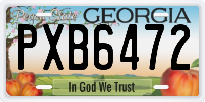 GA license plate PXB6472