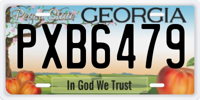 GA license plate PXB6479
