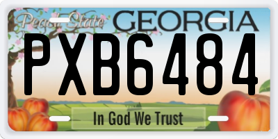 GA license plate PXB6484