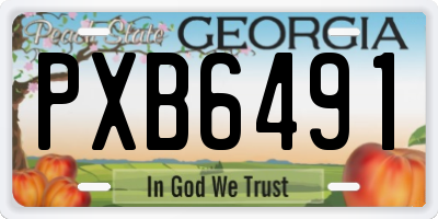 GA license plate PXB6491