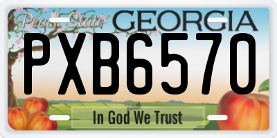 GA license plate PXB6570