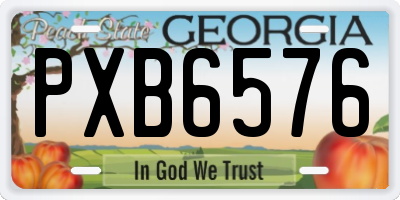 GA license plate PXB6576