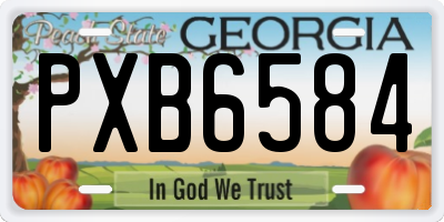 GA license plate PXB6584